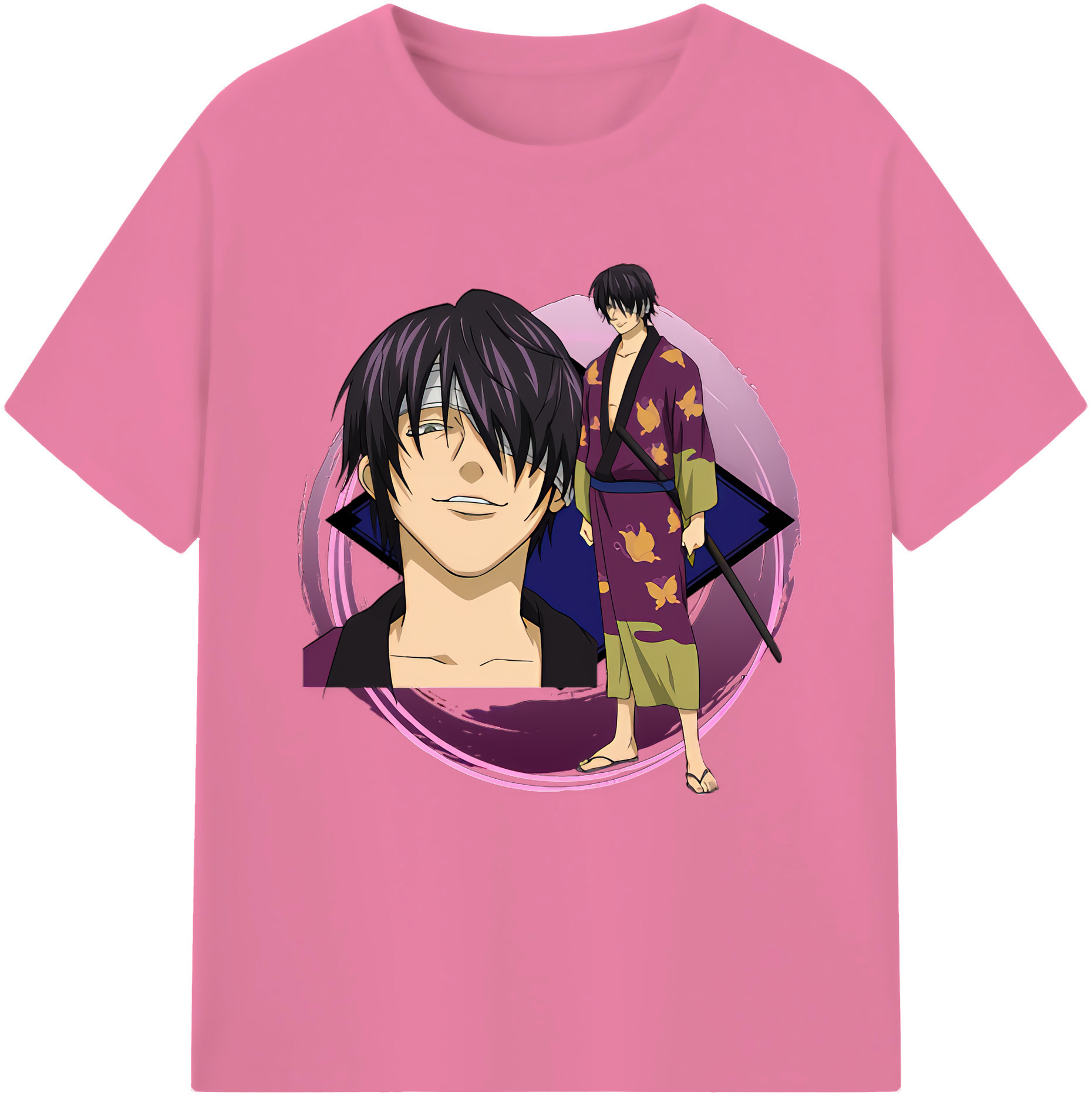 （画像用） ぎんたま 坂田銀時（さかたぎんとき） 神楽 志村新八（しむら しんぱち） GINTAMA Sakata Gintoki Kagura Shimura Shinpachi 綿100％半袖Tシャツ（フロントプリント）
